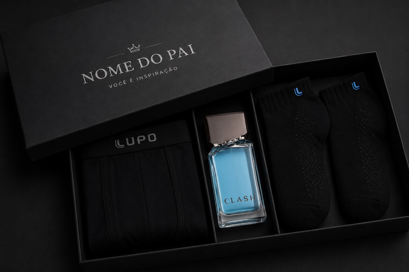 Kit Premium com cuecas, meias e perfume Clash